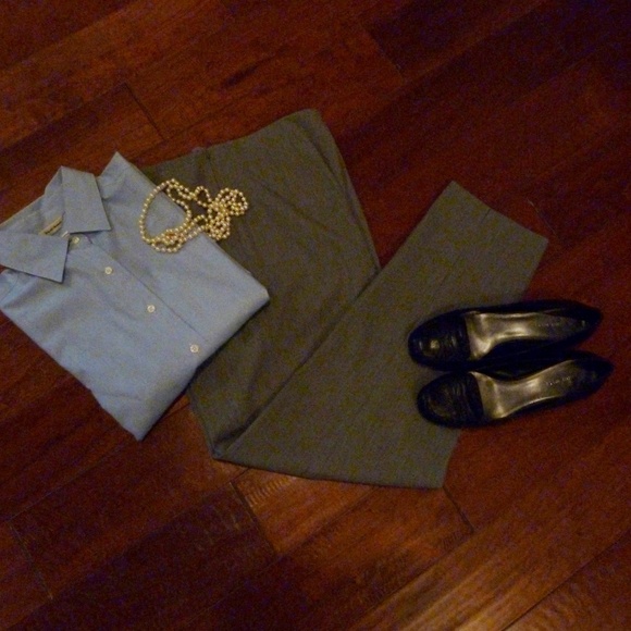 Talbots Heritage Bi-stretch Tapered Pants Gray 12 - Picture 3 of 6